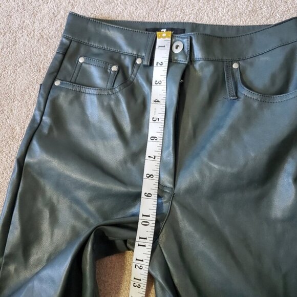 7 for All Mankind Grey Faux Leather Straight Leg Pants XS - Picture 7 of 9